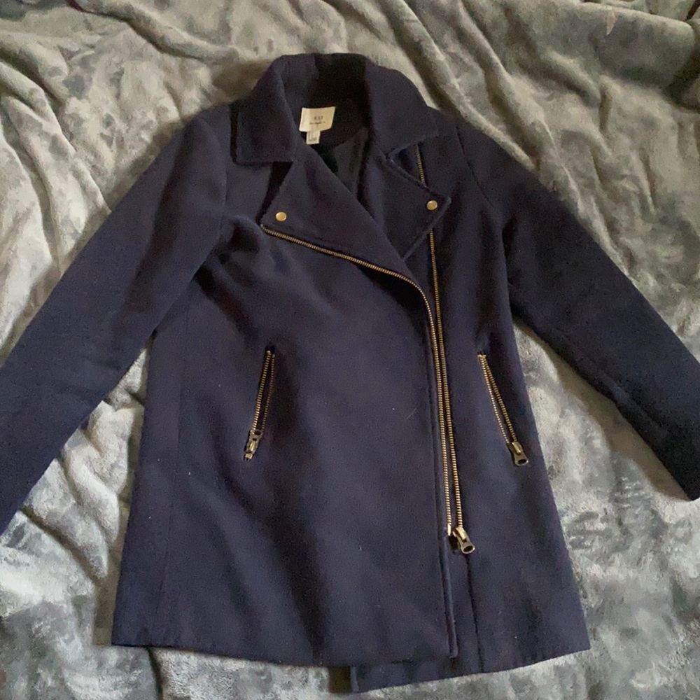 Forever 21 Moto-Style Pea Coat